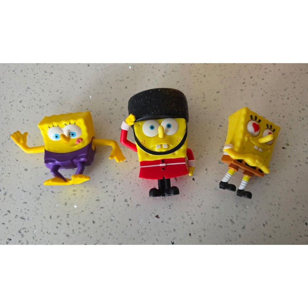SpongeBob SquarePants Figure Lot of 3 Burger King 2004 2005 & McDonald's 2012